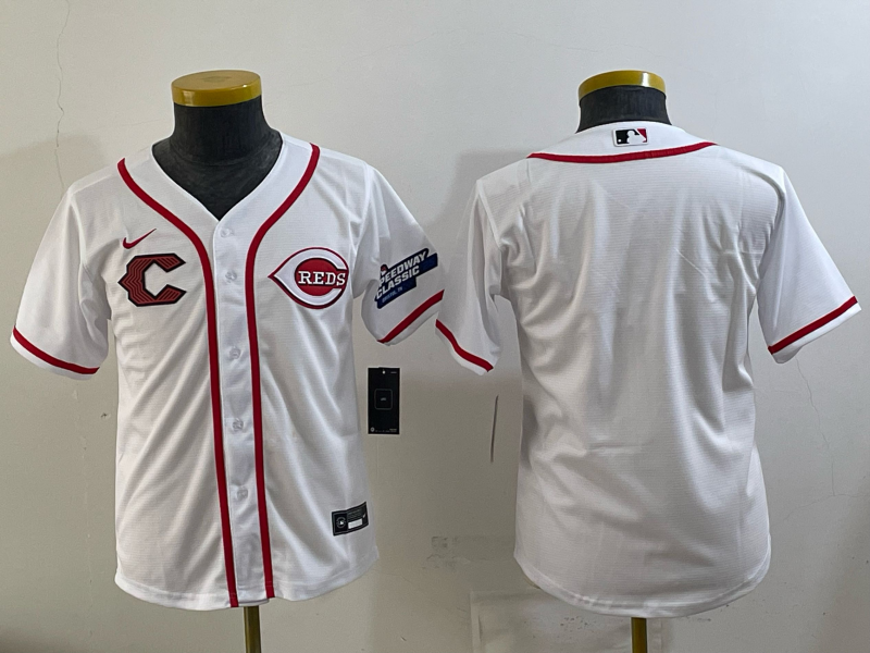 Youth Cincinnati Reds Blank white 2025 Nike MLB Jersey 006